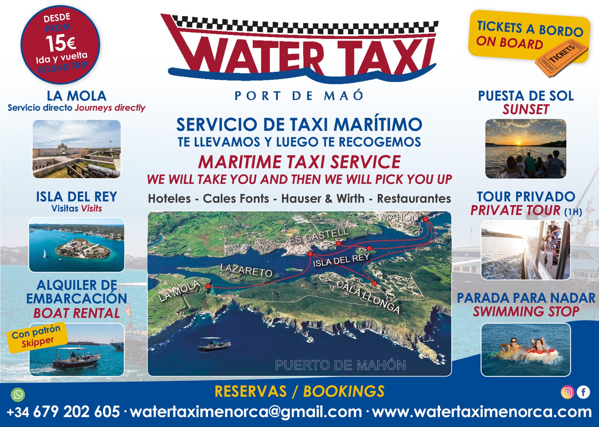 Precio para coger taxi marítimo en la Isla del Rey